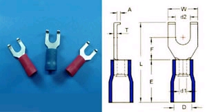 811037  Flanged Spade Terminals-Vinyl Insulated 